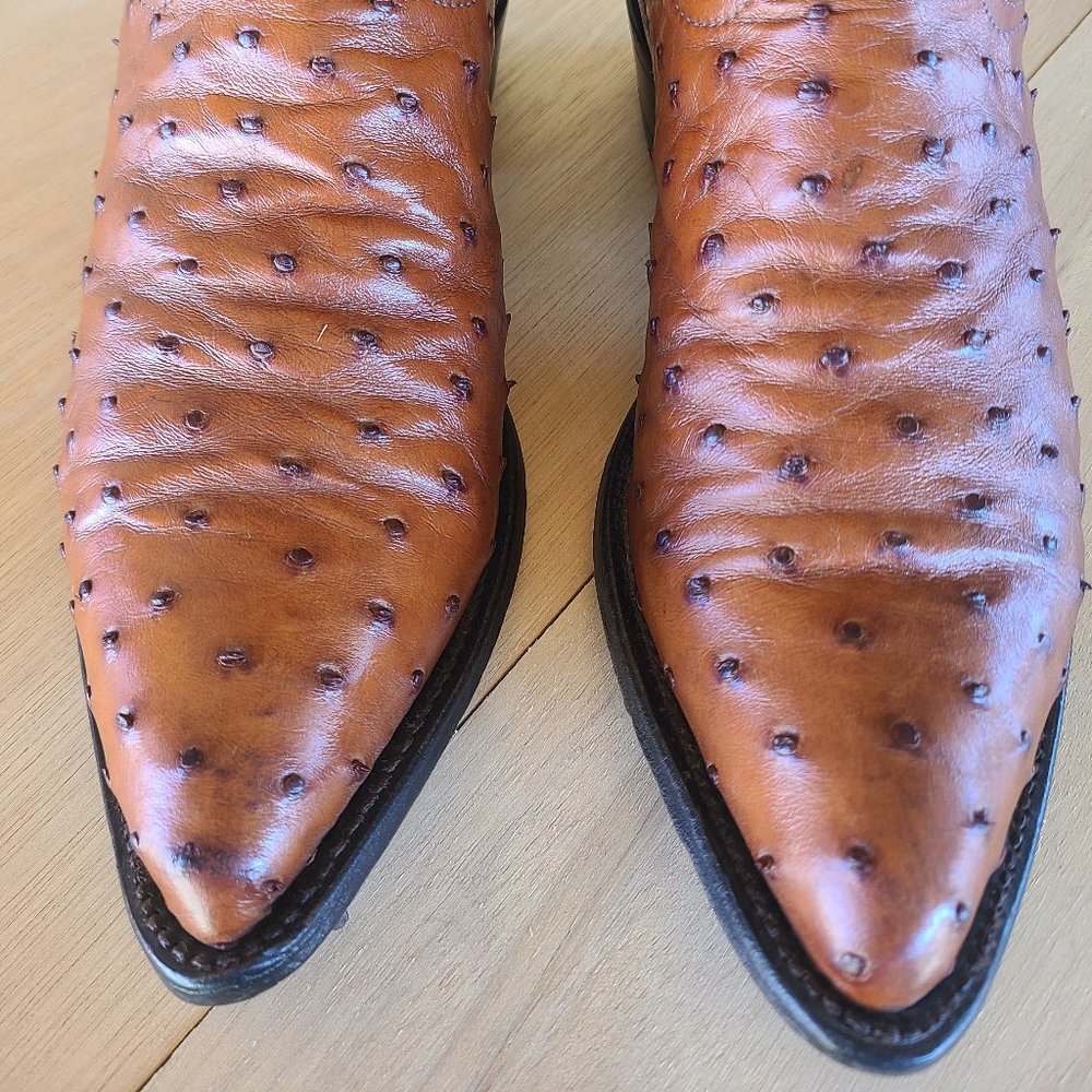 Full quill Ostrich Tony Lama Boots 9D
